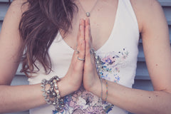 Demonstration of Anjali Mudra hand position